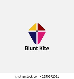 Simple colorful kite logo with blunt edges.