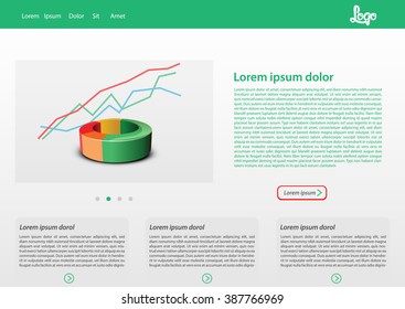 Simple colorful landing page design