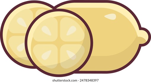 simple colorful lemon icon illustration