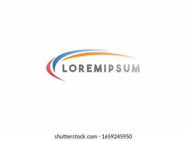 Simple colorful line semi-circle concept logo. Modern style logo design