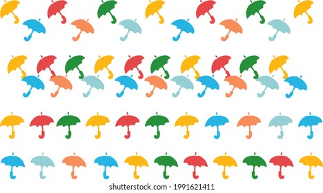 Simple and colorful lines and lines of the umbrella mark
