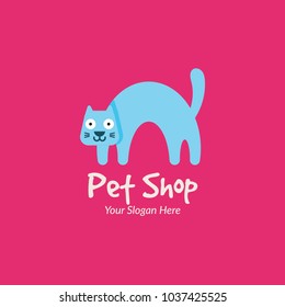 Simple colorful logotype. Vector illustration in modern flat line style for pet shops, veterinary clinics and 
homeless animals shelters
