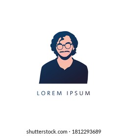 Einfache Design-Vorlage für das Logo von Colorful Man. Haar, Männliches Symbol. Premium-Vektorsymbol.