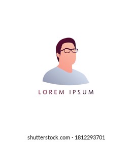 Plantilla de diseño del logotipo Simple Colorful Man. Pelo, símbolo masculino. Icono de vector premium.