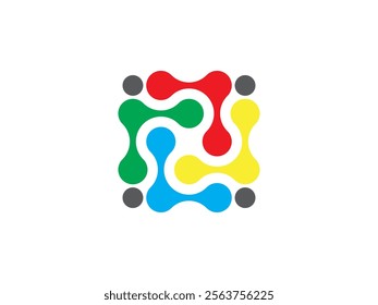 Simple and colorful minimalist Metaball logo illustration design, can be used for technology logos, connections or similar as appropriate