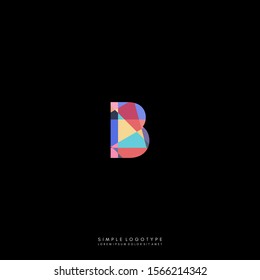 Simple colorful modern B logotype creative design concept.