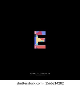 Simple colorful modern E logotype creative design concept.