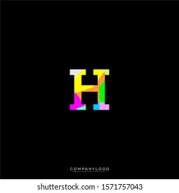 simple colorful modern H logo letter isolated on black background vector illustration.