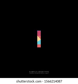Simple colorful modern I logotype creative design concept.