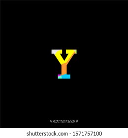simple colorful modern Y logo letter isolated on black background vector illustration.
