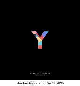 Simple colorful modern Y logotype creative design concept.