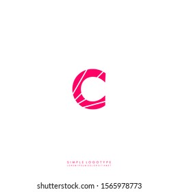 simple colorful monogram C logo letter isolated on white background vector illustration.
