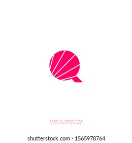 simple colorful monogram Q logo letter isolated on white background vector illustration.