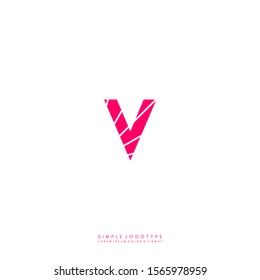 simple colorful monogram V logo letter isolated on white background vector illustration.