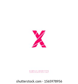 simple colorful monogram X logo letter isolated on white background vector illustration.