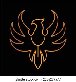Simple colorful monoline phoenix business logo