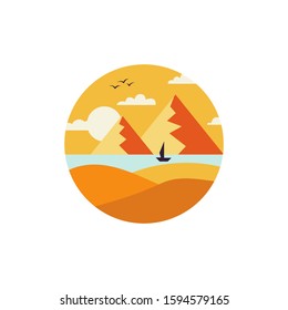 Simple Colorful Nature Vector Design 