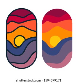 Simple Colorful Nature Vector Design 