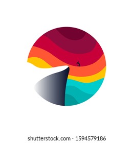 Simple Colorful Nature Vector Design 