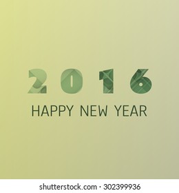 Simple Colorful New Year Card, Cover or Background Design Template - 2016
