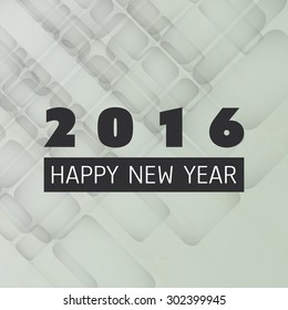 Simple Colorful New Year Card, Cover or Background Design Template - 2016