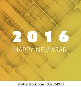 Simple Colorful New Year Card, Cover or Background Design Template - 2016