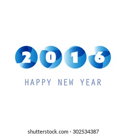 Simple Colorful New Year Card, Cover or Background Design Template - 2016