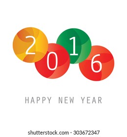 Simple Colorful New Year Card, Cover or Background Design Template - 2016