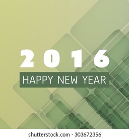 Simple Colorful New Year Card, Cover or Background Design Template - 2016