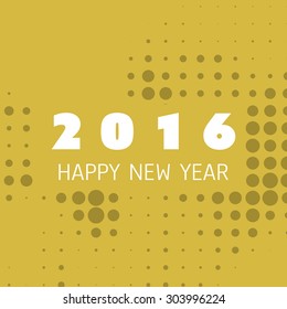 Simple Colorful New Year Card, Cover or Background Design Template - 2016