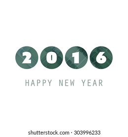 Simple Colorful New Year Card, Cover or Background Design Template - 2016