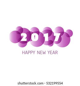 Plantilla de diseño simple de color para tarjetas de Año Nuevo, carátula o fondo - 2017