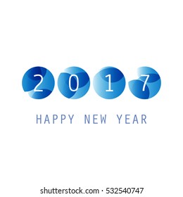 Simple Colorful New Year Card, Cover or Background Design Template - 2017