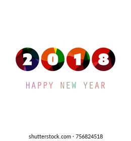  Simple Colorful New Year Card, Cover or Background Design Template - 2018