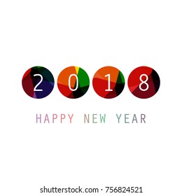  Simple Colorful New Year Card, Cover or Background Design Template - 2018