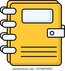 simple colorful notebook student back to school icon