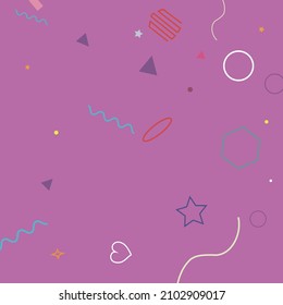 Einfache farbige Orangengelbe Zigzag Oval Design-Bild. Circle Wave Pink hört rotes violettes, pastellfarbenes geometrisches Design. Stars Polygonal Blue Ring Bright Rectangle Square Simple Hipster Art.