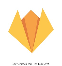 Ilustração de vetor de papel de origami simples e colorido, ilustração de vetor de dobramento de papel de origami colorido em estilo plano isolado em um fundo branco