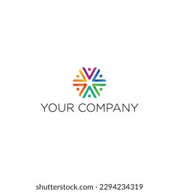 Simple colorful ornament logo vector.