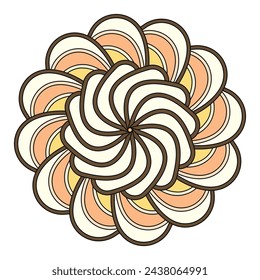 Simple colorful ornament mandala design for coloring book page for kinds
