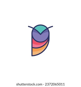 Simple Colorful Owl logo template