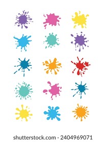 Simple Colorful Paint Splash Illustration Design Set