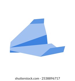 Ilustración vectorial de avión de papel colorido simple, ilustración de avión de papel colorido en Vector de estilo plano