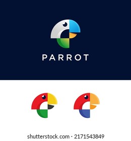 Simple colorful parrot suitable for any business, community or personal branding.