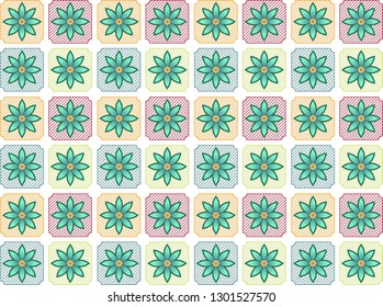 simple colorful patterns with floral motifs