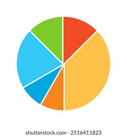 ilustração de vetor de gráfico de pizza colorida simples perfeita para os negócios necessários isolados em um fundo branco