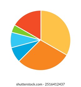 ilustração de vetor de gráfico de pizza colorida simples perfeita para negócios necessários isolado em um fundo branco 5