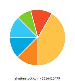 ilustração de vetor de gráfico de pizza colorida simples perfeita para negócios necessários isolado em um fundo branco 4