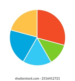 einfache bunte Tortendiagramm Vektorgrafik perfekt für Unternehmen benötigt, einzeln auf weißem Hintergrund 8