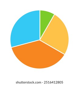 ilustração de vetor de gráfico de pizza colorida simples perfeita para negócios necessários isolado em um fundo branco 9